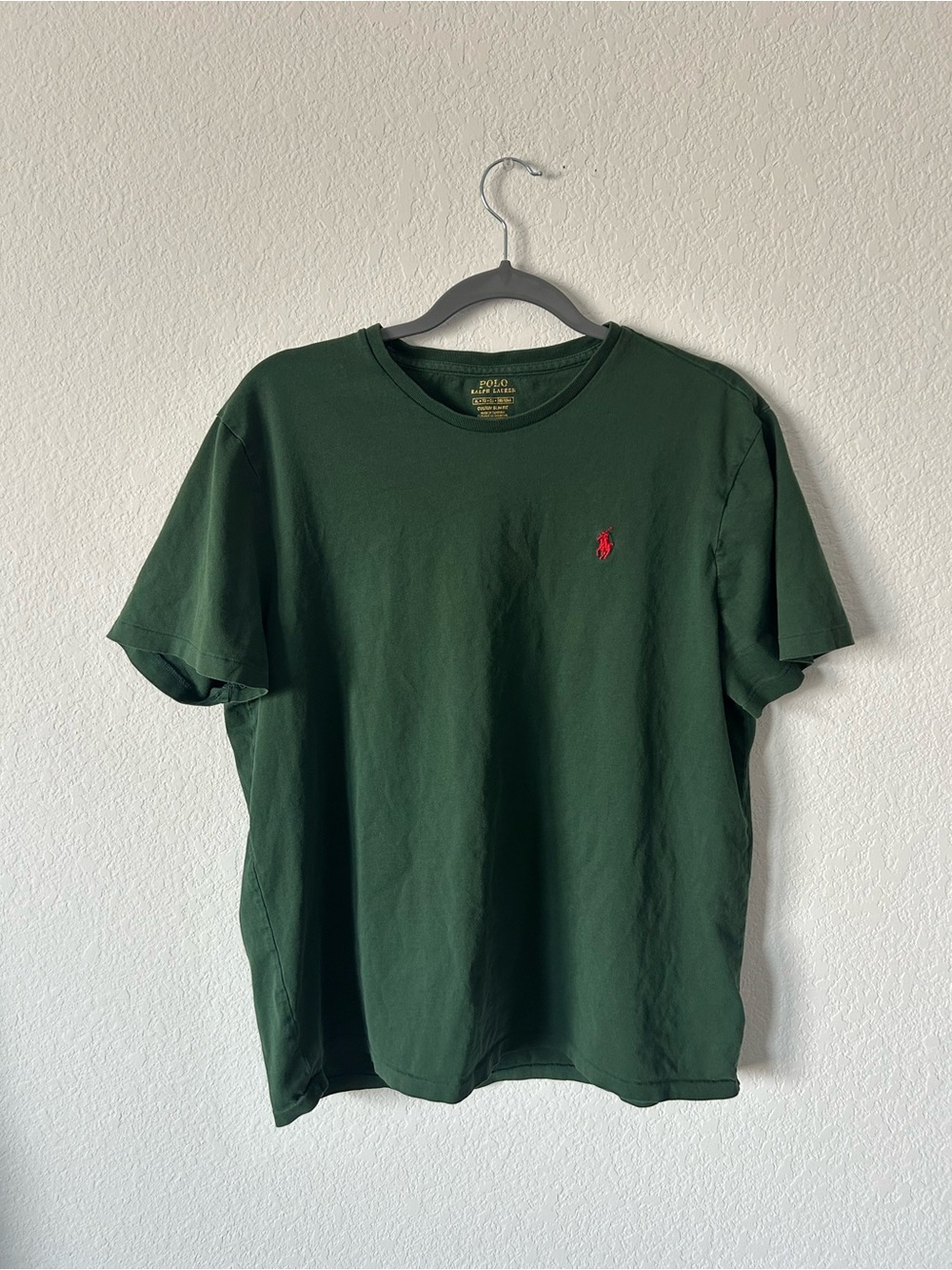 Polo Ralph Lauren Custom Slim Fit T-Shirt Green Men's XL Red Pony Logo